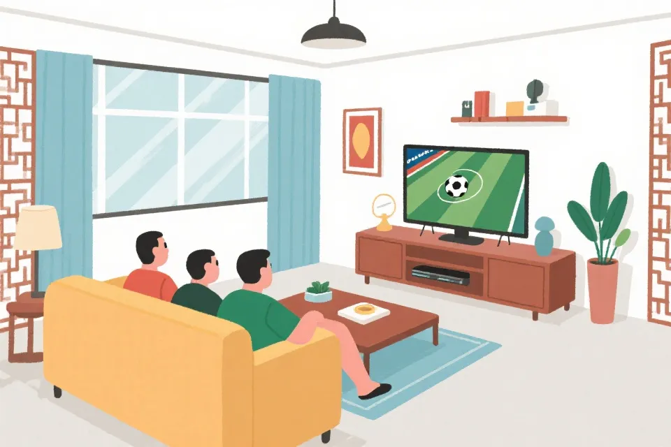 香港觀眾收看世界盃直播的示意圖